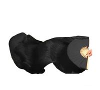 YZWHKJ Fan Veil Soie Éventails en Soie Naturelle de Danse du Ventre Rayonne 1 pièce for gaucher ou droitier Couleur Noire 180 * 90cm Fait Main(1pc Left -Royal Silk,120x90cm)