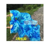 YZWHKJ Fan Veil Soie Éventails en Soie véritable for Danse du Ventre, 1 Paire, Longs éventails Teints à la Main, voiles d'éventails de(Color 16,1.2x0.9M)