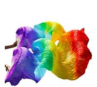 YZWHKJ Fan Veil Soie Ventilateurs de Voile Soie à la Main ventiler Dansant Ventre(5,120cm-90cm)