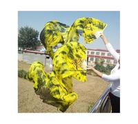 YZWHKJ Fan Veil Soie Voiles de Danse du Ventre Teints for Femmes/Filles 180 cm Long Éventails en Soie Naturelle véritable for Danser Une Paire(As The picture-11,M)