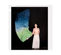 YZWHKJ Fan Veil Soie Voiles d'éventail en Soie Naturelle Pure Teinte for Femmes, Costumes et Accessoires de Danse du Ventre, Une Paire(Deep Purple,S)