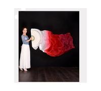 YZWHKJ Fan Veil Soie Voiles d'éventail en Soie Naturelle Pure Teinte for Femmes, Costumes et Accessoires de Danse du Ventre, Une Paire(Gold,S)