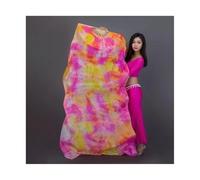YZWHKJ Fan Veil Soie Voiles d'éventail en Soie Teints for Femmes, éventail de Danse du Ventre, 1 Paire d'éventails Couleur dégradée for(FS4302,1pair-230x90cm)