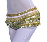 YZWHKJ Foulard Danse du Ventre Costume De Danse du Ventre, Vêtements, Ceinture, Écharpe Hanche, for Femmes Et Filles, avec Pièce d'or 248, 10 Couleurs(Pink)