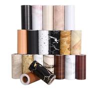 YZWHKJ Frise Murale Adhesives Plinthe autocollante en PVC imperméable for plinthe, bois, marbre, papier peint, carrelage, film décoratif, décoration murale et de sol for salon(J,12cmx5M long)