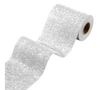 YZWHKJ Frise Murale Adhesives Silver Wallpaper Border Self Adhesive Sparkle Wall Peel And Stick Removable Glitter Fabric Decorative Bedroom Living Room Crafts Bulletin Boards