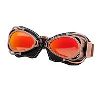 YZWHKJ Lunettes de Moto Anti-rayures Rétro moto goggles casque steampunk cuivre volant bouillot verres millésible pilote motard lunettes de protection(Googles 3)