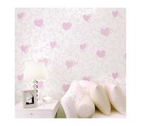 YZWHKJ Papier Peint Intissé 3D Rose Coeur D'amour Cartoon Princesse Fille Fond Salle Rouleau PapierPeint Non Tissé Flocage Gaufrée Enfants Revêtement Mural Papier