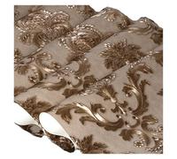 YZWHKJ Papier Peint Intissé Papier peint damassé floral doré pailleté beige-gris de luxe, rouleau de papier peint texturé à rayures en vinyle jaune for salon et chambre à coucher(Natural)