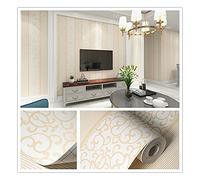 YZWHKJ Papier Peint Intissé Papier peint intissé floqué damassé 3D, style européen, autocollant, for décoration de maison, salon, chambre à coucher(ZZ19012,3.0mX0.53m 17 sq.ft)