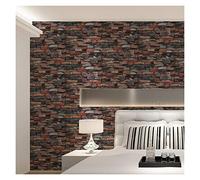 YZWHKJ Papier Peint Intissé Rouge, Gris Vintage Rustic Brique Pierre Papier peint Rouleau Salon Chambre restaurant fond Loft 3d mur(WP63100)