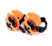 YZWHKJ Roues de Skateboard Patinage Roller coloré Clignotant Chaussures Whirlwind poulie Flash Roue Talon réglable de Patin à roulettes Lumière for Fille Enfants(Orange)