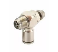 YZWRWRMKTB 4mm 6mm 8mm 10mm 12mm M5 1/8" 1/4" 3/8" 1/2" BSP Male Throttle Valve Pneumatic Air Pipe Fitting Speed Control Regulator Valve(4,12mm-BSP1I4)