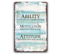 YZWRWRMKTB Ability Capable Doing Vintage Tin Sign 12x8 Inch | Rustic motivational wall decor for home garden bar farm store man cave