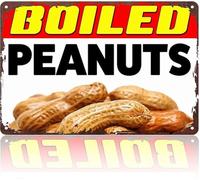 YZWRWRMKTB Aluminum Rustic Decor Sign Funny Boiled Peanuts for Wall-Art 8 X 12 in