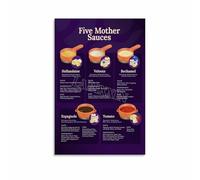 YZWRWRMKTB Culinary Arts Poster - The Five French Mother Sauces, Chef's Quick Reference Guide, Kitchen or Restaurant Decor(Unframed,16x24inch(40x60cm))
