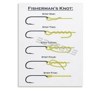 YZWRWRMKTB Fishing Knots Guide Educational Poster Illustrated Techniques Canvas Wall-Art for Garage or Office(Unframed,16x24inch(40x60cm))