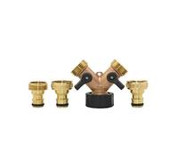 YZWRWRMKTB Pipe Fittings Brass 2-Way Garden Faucet Female Thread 3/4 Y Irrigation Valve Manifold Quick Connector Garden Hose Manifold 1 Set (Color : BSP B)