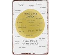 YZWRWRMKTB Things Within My Control Retro Aluminum Sign for Mindset Wall-Art in Home Office or Workspace 8 X 12 in