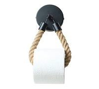 Yzwuyou Porte Papier Toilette Vintage Porte-Serviette en Corde de Chanvre Mural Facile à Installer Porte-Papier Hygiénique en Corde de Chanvre Noir pour Salle de Bain,Toilettes et Cuisine