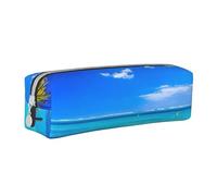 YZWXYYCWM Trousse à crayons en cuir Tropical Sunny Beach - Durable, élégante et compacte - Organiseur de papeterie pour hommes, femmes et unisexe - pour le bureau, les voyages et les fournitures de