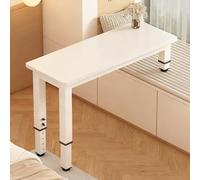 YZWZZXC Bureau Réglable en Hauteur, Bureau D'ordinateur pour Baie Vitrée, Grand Plateau, Multifonctionnel, Coins Arrondis, Idéal pour Les Petits Espaces(White,80 * 70 * 28cm/31 * 28 * 11in)