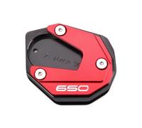 YZXOOP Plaque De Support D'extension De Béquille Latérale CNC pour Moto pour Kawasaki Z650 Z650RS Z 650 Z 650 RS 2017-2024 Plaque d'extension béquille latérale(Rouge)