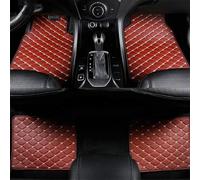 YZYLYW 4 PièCes Voiture Cuir Tapis De Sol pour Peugeot 2008 2014-2019(LHD), sur Mesure ImperméAble Tapis Protection AntidéRapant Moquettes Avant ArrièRe Accessoires,D/Orange