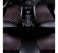 YZYLYW 4 PièCes Voiture Cuir Tapis De Sol pour Peugeot 2008 2014-2019(LHD), sur Mesure ImperméAble Tapis Protection AntidéRapant Moquettes Avant ArrièRe Accessoires,I/Black-Red