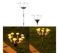 YZYOE 2 Pack 48LED Outdoor Solar Ground Inséré Lampes de champignons chaudes, Lumière décorative imperméable de l'atmosphère la cour, Deux méthodes d'installation pour l'insertion du sol.