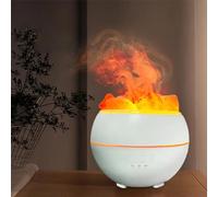 YZYOE Humidificateur de lumière ambiante LED pierre sel, lampe de flamme en mode double et machine d'aromathérapie USB couleur gradient, Une combinaison deux en un lit nuit et humidificateur.