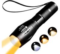 YZYOE Lampe de poche ambrée rechargeable à LED, Lumières de recharge photographique, lampes pour les yeux chaude 1800k, lampe d'aide au sommeil, lumière blanche 3 en 1, lumière jaune et lampe ambrée.