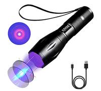 YZYOE Lampe de poche noire 365 nm puissante lampe de détection d'agent Fluorescent rechargeable, jade, bijoux, Billets banque, détecteur champignons, lampe poche LED UV 1 mode.