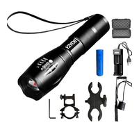YZYOE Lampe de poche tactique infrarouge 850NM rechargeable,Lampe de chasse infrarouge 850 zoomable, Pig Predator Light avec interrupteur pression Kit d'installation universel rail Picatinny.