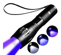 YZYOE Lampe de poche UV rechargeable Black Light, Lumières suivi du sang pour la chasse,Lampe de poche LED 3 en 1 UV noir, bleu et blanc, 3 modes.