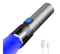 YZYOE Lampes de poche chasse lumière bleue rechargeables, lumières de suivi du sang, 3 modes, petite lampe poche tactique LED zoomable Coyote Light Pêche Vision nocturne.