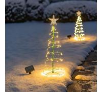 YZYOE LED Solaire alimenté Arbre de Noël lumière Chaude,Plancher en Fer forgé Cour extérieure décoration Street Light Paysage.