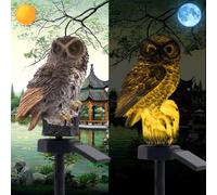 YZYOE LED solaire gris hibou lumière, en plein air mignon cour d'animaux chaude lumière décorative, infini crépuscule à l'aube jardin lumières imperméable.