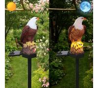 YZYOE Lumière d'aigle d'énergie solaire, résine de décoration jardin mignonne lampe de sol animale, crépuscule sans fil à l'aube LED Sconce Lights imperméable.