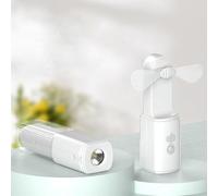 YZYOE Nouveau 2-en-1 Fan rechargeable lampe de poche, portable petit multifonctionnel combinant LED éclairage extérieur et ventilateur.