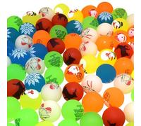 YZZT 24 PCS Bolas elásticas brillantes de Navidad de colores - 30 mm de diámetro, Material de plástico, Paquete de 24 piezas - Genial como juguetes para niños y regalos
