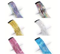 YZZT Lot de 6 guirlandes à cheveux à clipser pour extensions de cheveux - Accessoires de fête pour femmes et filles