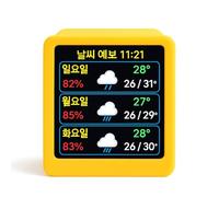 Yzzthumss Affichage de Bureau Station Météorologique WiFi Smart Corée Portable avec la Température Humidité Alarms de Time Décoration de l'horloge D