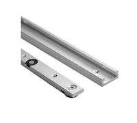Yzzthumss Kit de Glissière de Barre en T avec Rainure, 300 Mm, Rail en Alliage D'Aluminium en Forme de T avec Roues, Barre Guide en T Non Perforée.