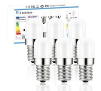 YzzYzz E14 Frigo Ampoule LED, 5000K E14 Réfrigérateur LED blanc froid, 1W de remplacement pour ampoules halogènes 15W, 120 lumens E14 LED pour réfrigérateur, non dimmable, 230V AC, lot de 6