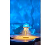 YzzYzz Lampe méduse avec projecteur d'effet vagues océaniques, lampe de nuit rechargeable 2-en-1 avec télécommande, lampe 3D à ondulation d'eau changeant de couleur pour la chambre, la chambre des