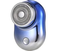 Z-168 Mini-rasoir portable pour hommes, rechargeable par port USB, tête rotative à lame unique, étanche selon IPX5, dégradé de bleu