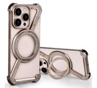 Z Case Pour IPhone 16 Pro max Sans Cadre Avec Support Magsafe Support Magnétique Rotatif à 360 °, Métal Ultra - Mince Dur Antichoc Ultra-Mince IPhone 16 Pro Max Case Avec Bague De Fixation, Le désert