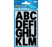 Z-Design Étiquettes lettres et chiffres à coller Lettres schwarz | wetterfeste Folie | 30 Etiketten