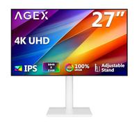 Z-Edge AGEX Ecran 4K UHD 27 Pouces 3840x2160, IPS LED, 400 CD/m², FreeSync, Moniteur Gaming Blanc, HDR10, DP & HDMI, Réglable en Hauteur, Inclinable, Pivotant, Noir